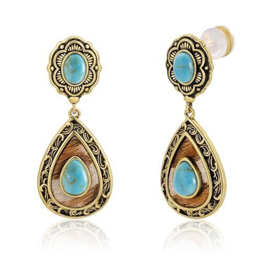 2636 Wrangler Western TearDrop Dangle Earrings Country Statement Genuine